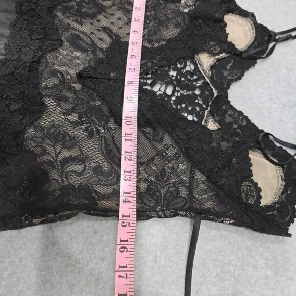 Jonquil by Diane Samandi Nightgown M Black Satin Slip Lingerie Slits Goth Bride - Picture 10 of 15